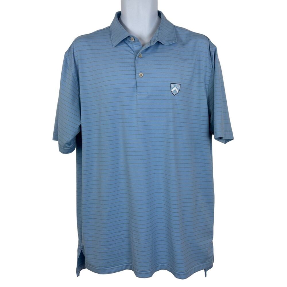 Peter Millar Summer Comfort Performance Polo Striped Shirt Blue Size Large